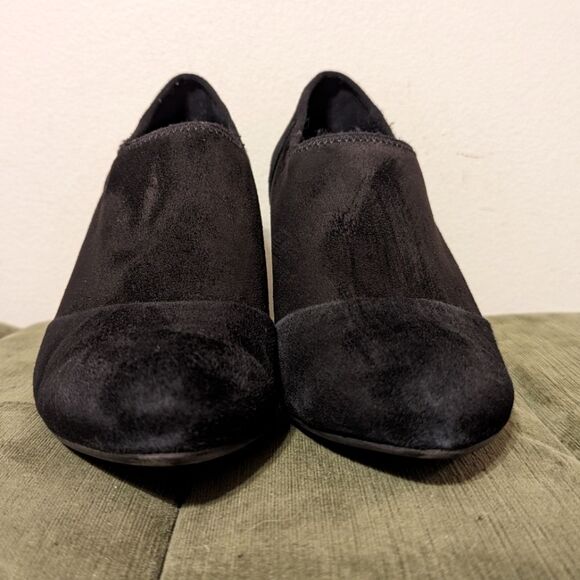 Ecco Alicante Black Suede Pumps Booties Heels Size EU 40 US 9/9.5 - Picture 5 of 12